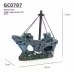 Pirate Ship Aquarium Landscape Fish Tank Decorative Ship Hideout Ornament Hollow Resin Ship Wreck
