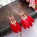 V-shaped Personality Long Feather Earrings V-shaped Personality Long Feather Earrings