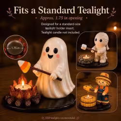 Halloween Campfire Tealight Holder Multi-Purpose Resin Candle Holder Figurine Reusable Craft Figurine Ornaments Gift For Friend Halloween Campfire Tealight Holder Multi-Purpose Resin Candle Holder Figurine Reusable Craft Figurine Ornaments Gift For Friend