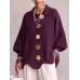Button-down Cardigan Women's Fall Winter Lapel Button Knitted Jacket Long Sleeve Loose Fit Sweater Outerwear Button-down Cardigan Women's Fall Winter Lapel Button Knitted Jacket Long Sleeve Loose Fit Sweater Outerwear