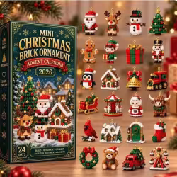 24 Day Mini Christmas Brick Ornament Advent Calendar - Festive Holiday Decoration Building Set 24 Day Mini Christmas Brick Ornament Advent Calendar - Festive Holiday Decoration Building Set