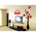 Creative vase acrylic 3D wall sticker