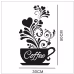 Flower Cane Coffee Cup Kitchen Creative Wall Sticker Flower Cane Coffee Cup Kitchen Creative Wall Sticker