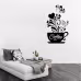 Flower Cane Coffee Cup Kitchen Creative Wall Sticker Flower Cane Coffee Cup Kitchen Creative Wall Sticker