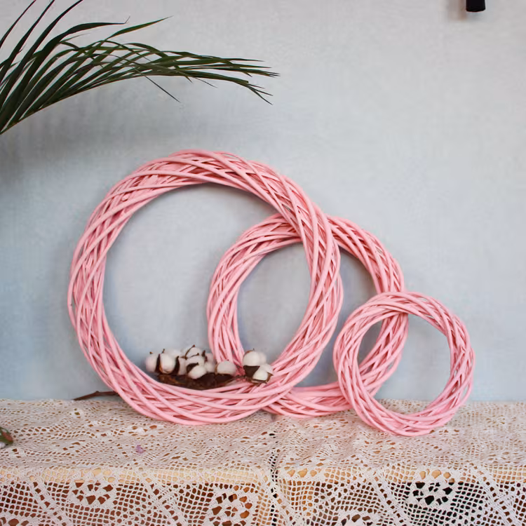 Christmas Vine Wreath Wicker Rattan Crafts Flower Arrangement Garland