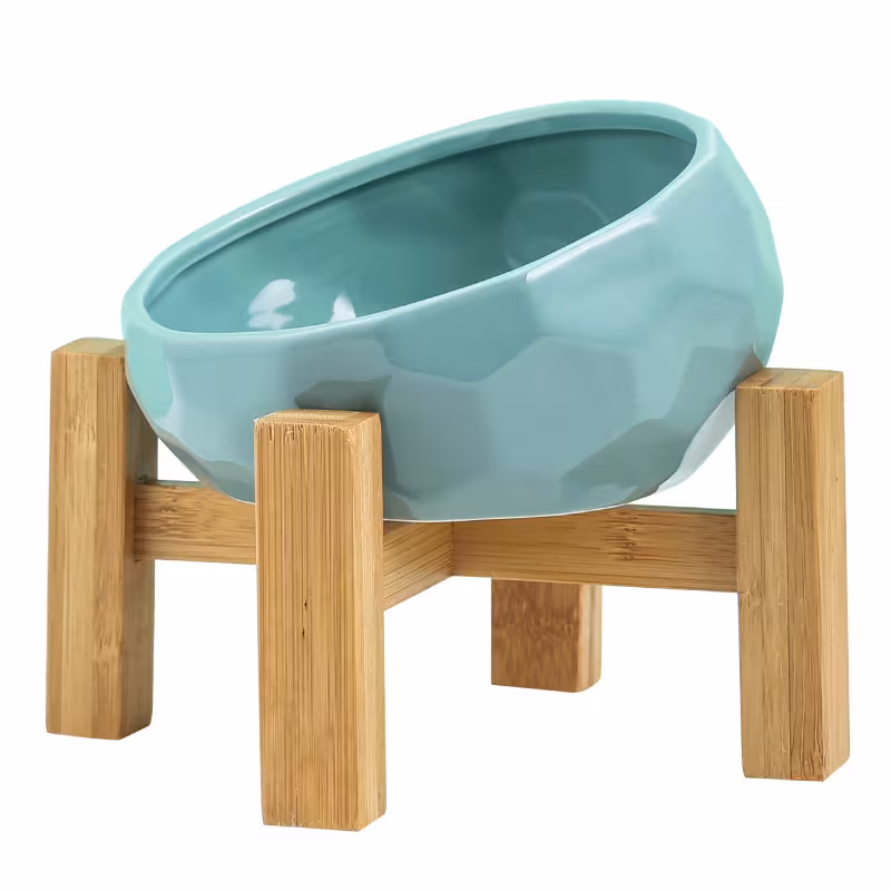 Pet Supplies Bowl Ceramic Cat Bowl Dog Bowl Oblique Mouth