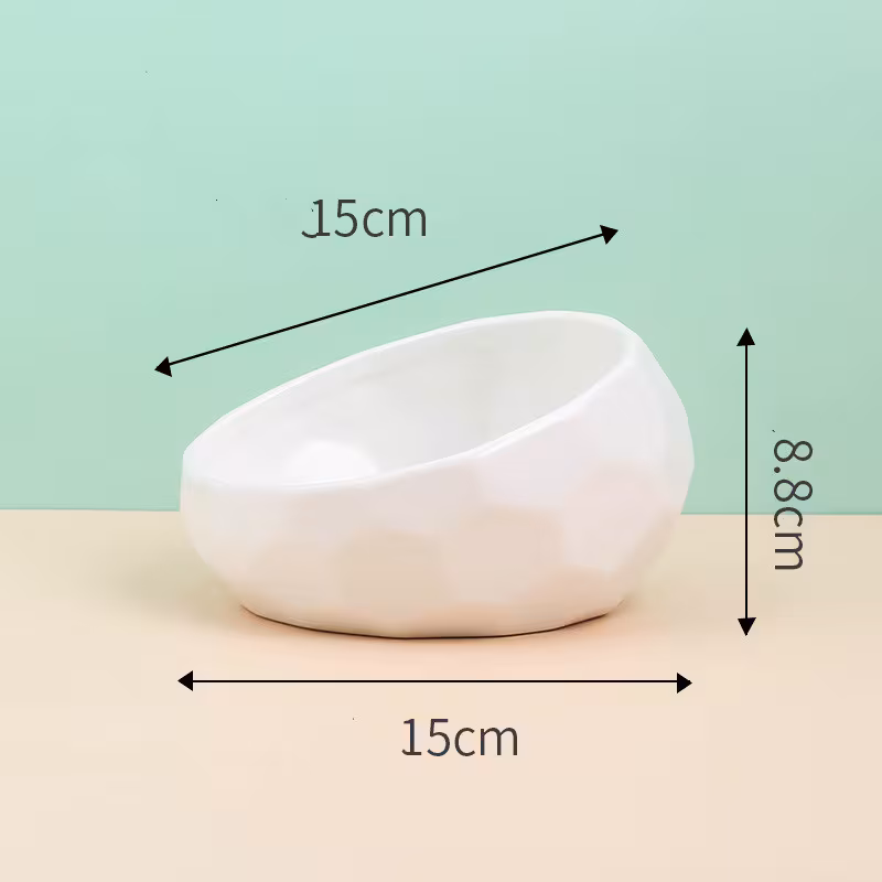 Pet Supplies Bowl Ceramic Cat Bowl Dog Bowl Oblique Mouth