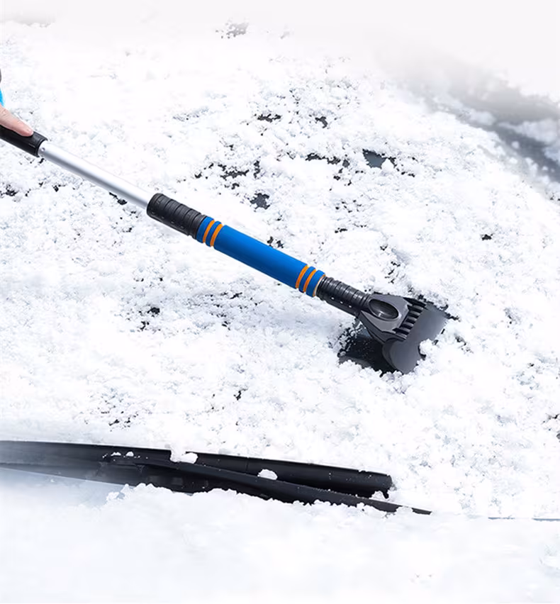 Car Cleaning Brush Ice Scraper Detachable Snow Shovel Brush Dust Remove Brush Auto Windshield Extendable Snow Brush Foam Handle