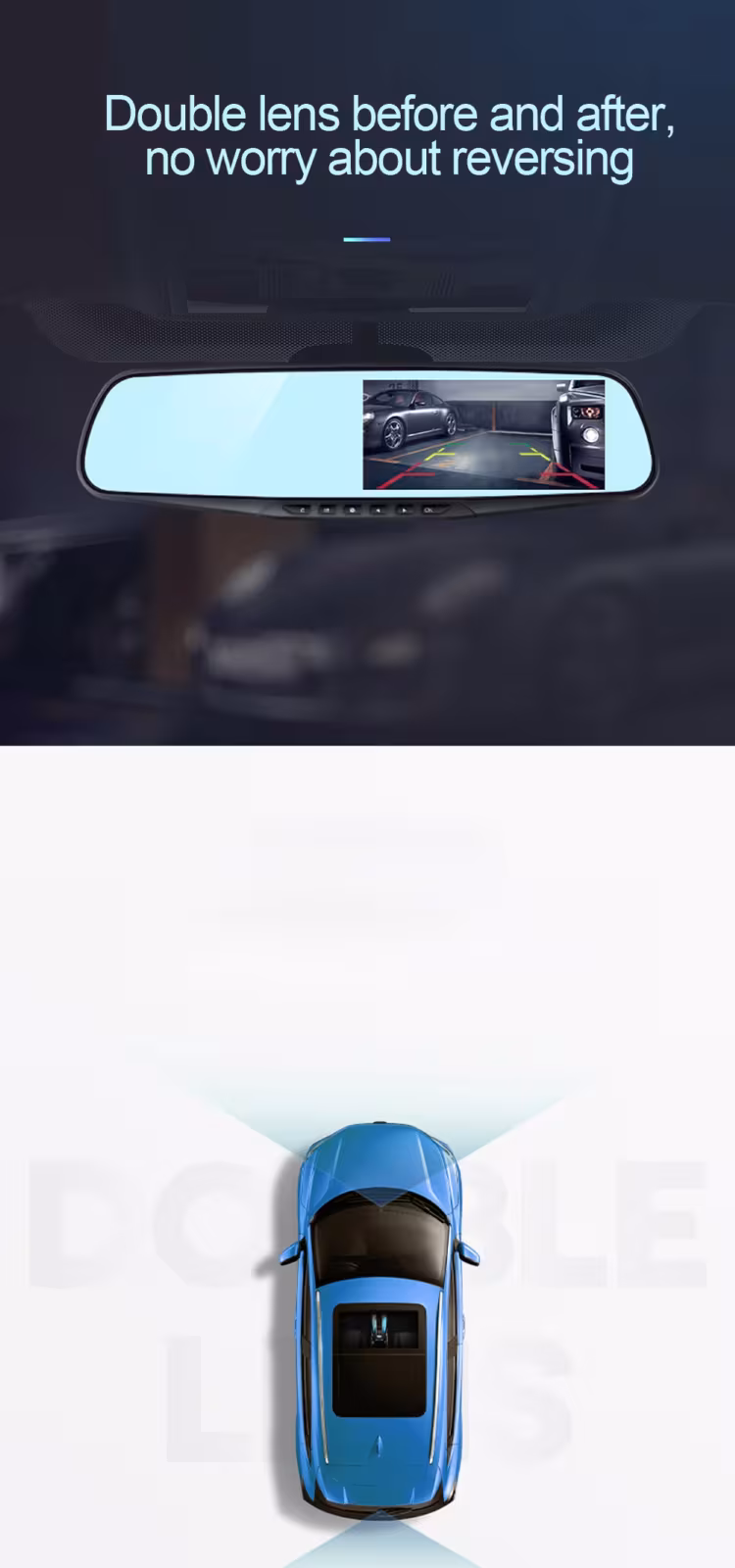 3.5 Inch Rearview Mirror Car Driving Recorder High List Lens