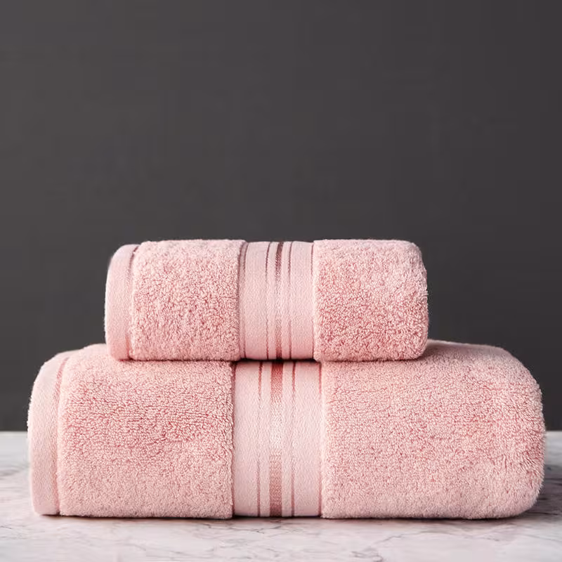 Pure Color Thick Cotton Bath Towel Set Towel Set Increased Pure Cotton Beach Towel Beauty Salon Bath Towel