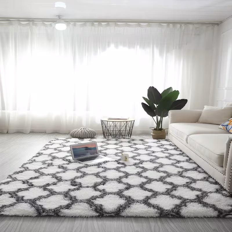 Tie-Dye Gradient Color Printed Silk Wool Carpet
