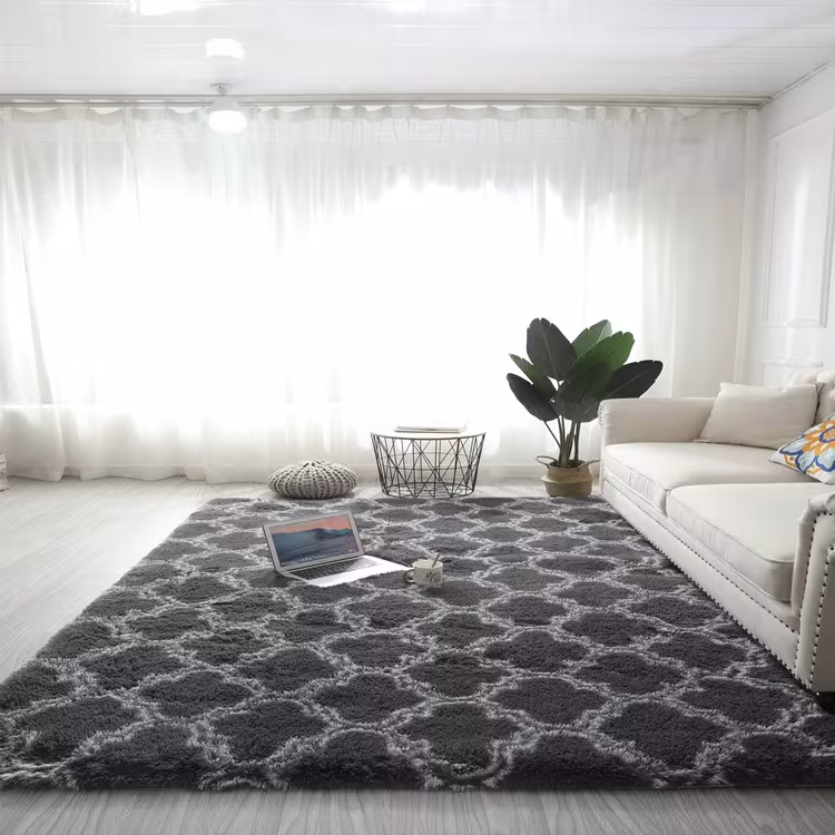 Tie-Dye Gradient Color Printed Silk Wool Carpet