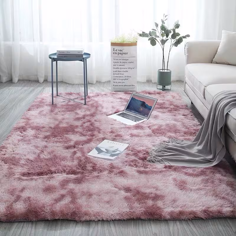 Tie-Dye Gradient Color Printed Silk Wool Carpet