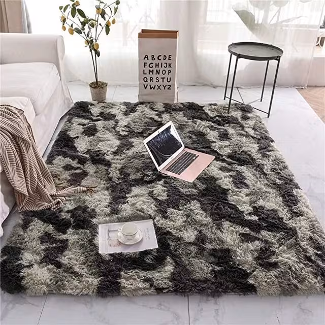 Tie-Dye Gradient Color Printed Silk Wool Carpet