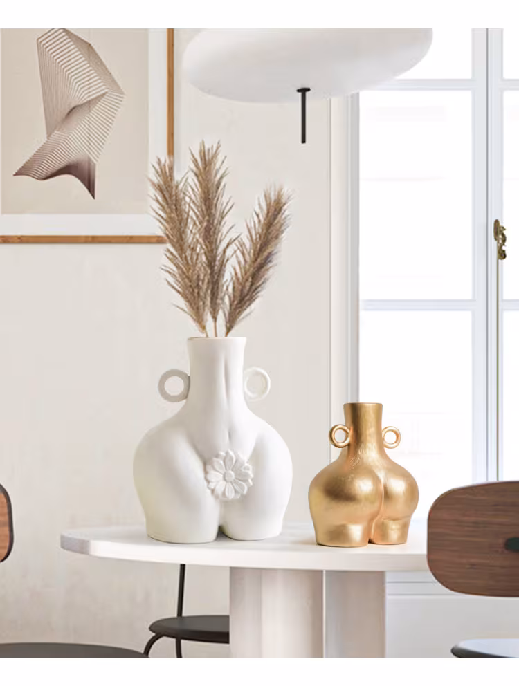 Nordic Human Body Ceramics Vases Home Decoration Accessories Office Dining Table Flower Arrangement Container Dried Flower Vases