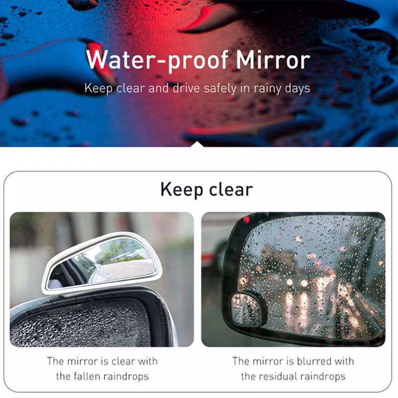 Car Reversing Auxiliary Mirror 360-degree Rain And Fog Protection