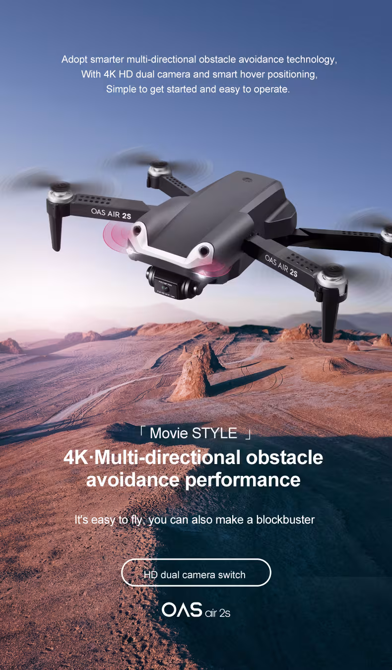 UAV Folding Four Axis 4K High Definition Dual Camera Aerial Model