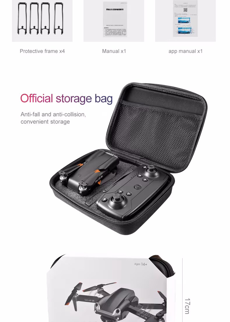UAV Folding Four Axis 4K High Definition Dual Camera Aerial Model