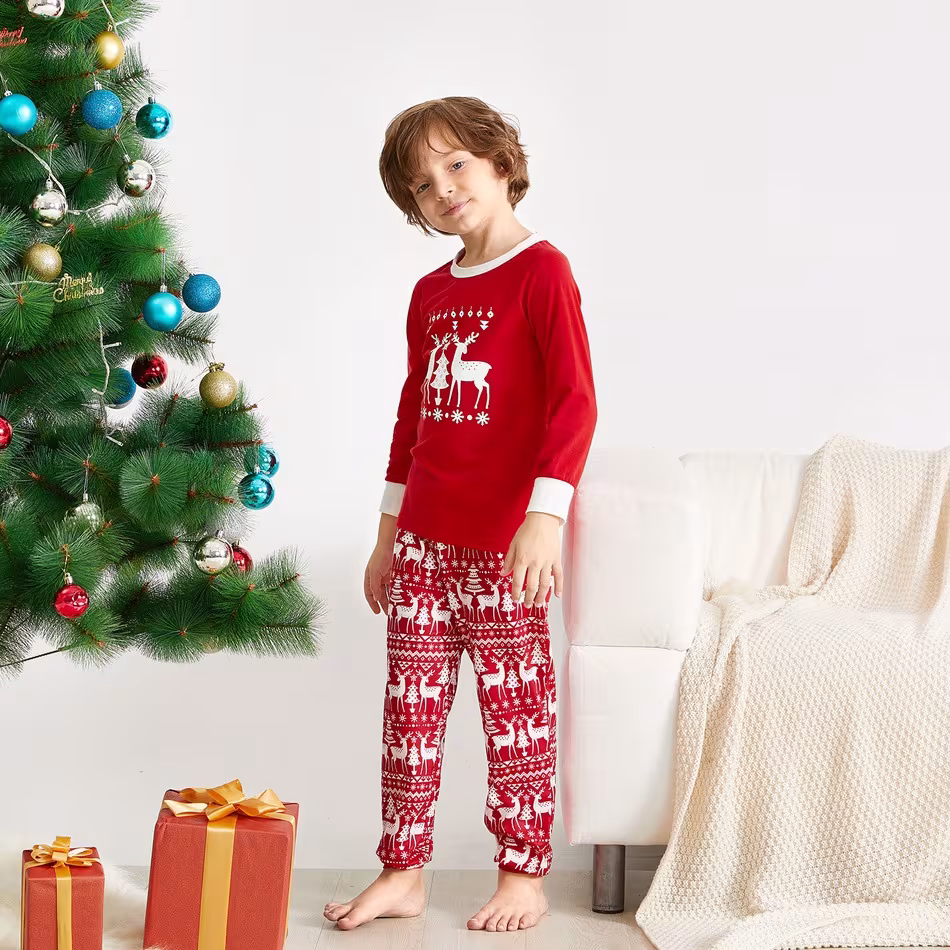 Printed Parent Child Home Service Set Pajamas