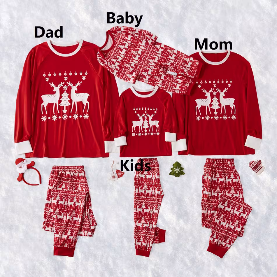 Printed Parent Child Home Service Set Pajamas