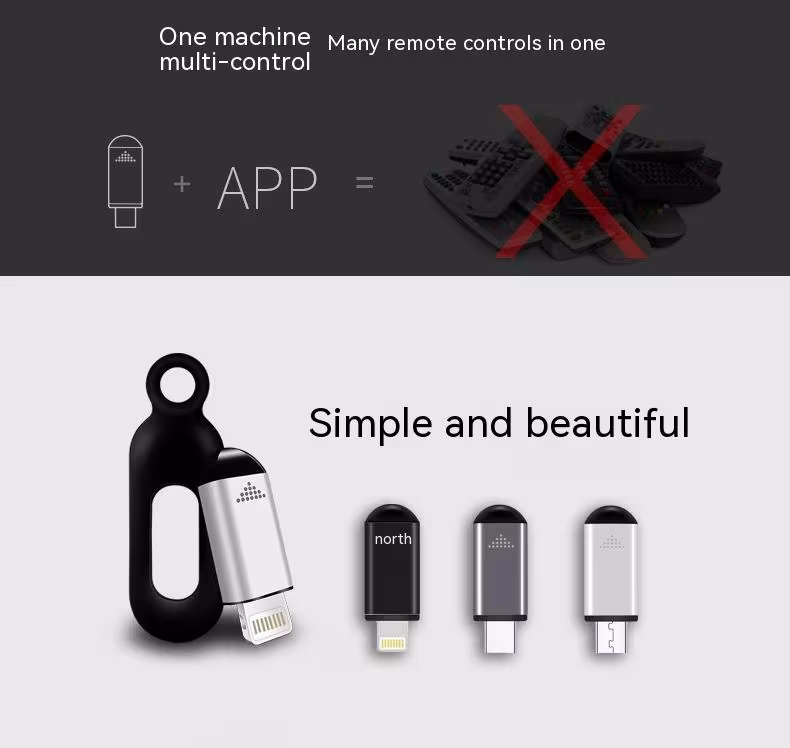 Aluminum Cell Phone Infrared Transmitter Remote Control