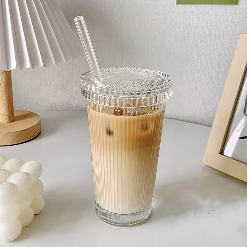 Simple Straw Vertical Grain Glass