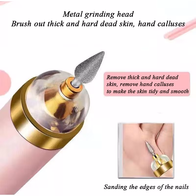 5in1 Manicure Machine Set Electric Nail Drill Polisher Cordless USB Rechargeable With LED Cutters Mill For Manicure Pedicure Accessor
