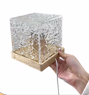 LED Water Ripple Ambient Night Light USB Rotating Projection Crystal Table Lamp RGB Dimmable Home Decoration 16 Color Gifts