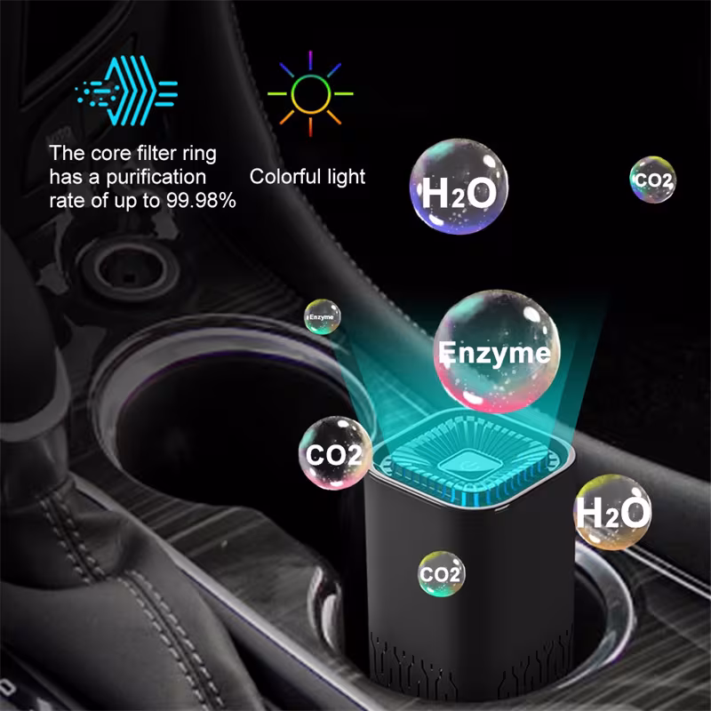 Car Air Purifier Portable Negative Ion Generator Remove Formaldehyde Dust Smoke Air Freshen Washer For Home Car