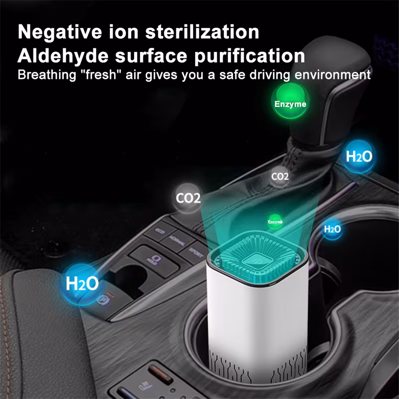 Car Air Purifier Portable Negative Ion Generator Remove Formaldehyde Dust Smoke Air Freshen Washer For Home Car