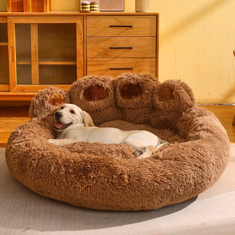 Fluffy Dog Bed Winter Warm Large Pet Products Small Sofa Baskets Pets Kennel Mat Puppy Cats Supplies Basket Blanket Accessories Pets Supplies