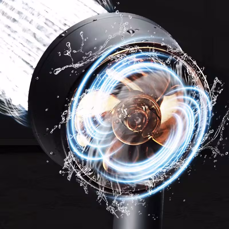 Five-color Wind Turbine Shower Head 56 Speed Water Silicone Shower Head