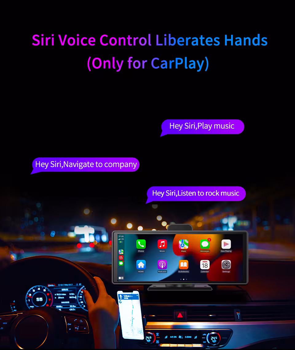 Smart Screen Front And Back Dual Recording 1080P Streaming Media Mobile Phone Projection Carplay Recorder