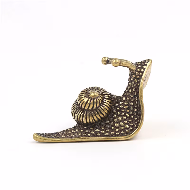 Brass Tea Pet Snail Decoration Pure Copper Paperweight Solid Core To Do Old Artifact