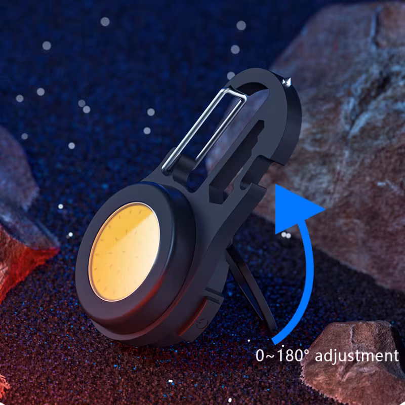 6 IN 1 Multi-functional Mini Keychain Lamp Super Bright Small Flashlight Aluminum Alloy Work Lamp