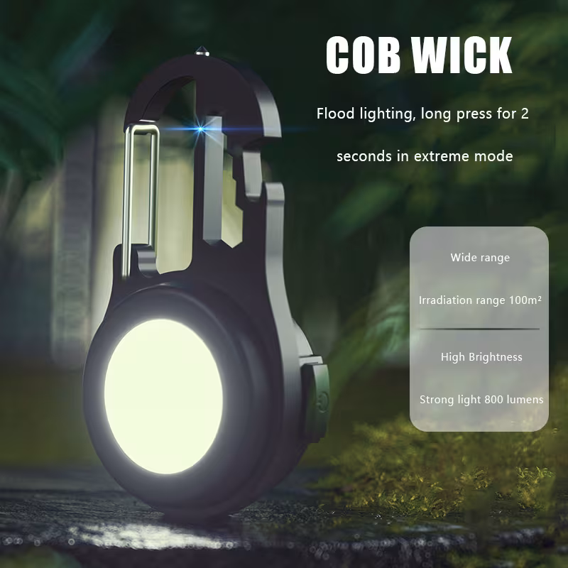6 IN 1 Multi-functional Mini Keychain Lamp Super Bright Small Flashlight Aluminum Alloy Work Lamp