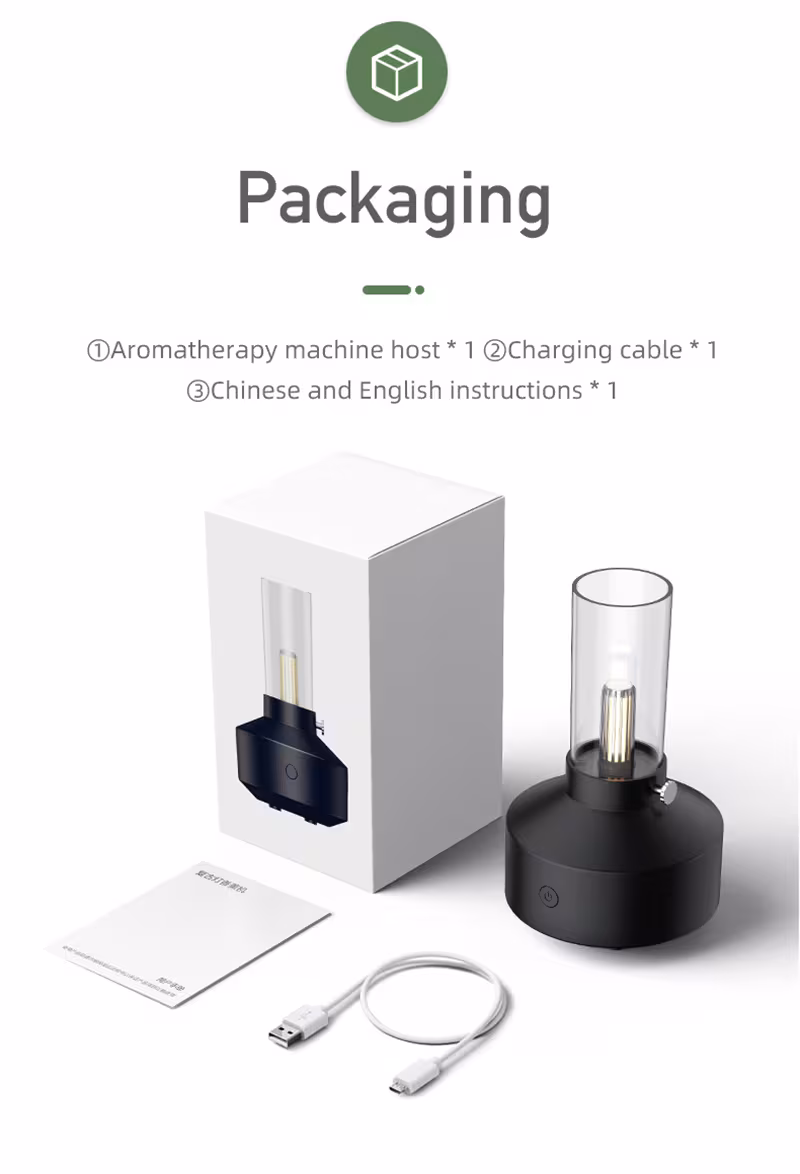 Retro Light Aroma Diffuser Essential Oil LED Light Filament Night Light Air Humidifier For Home