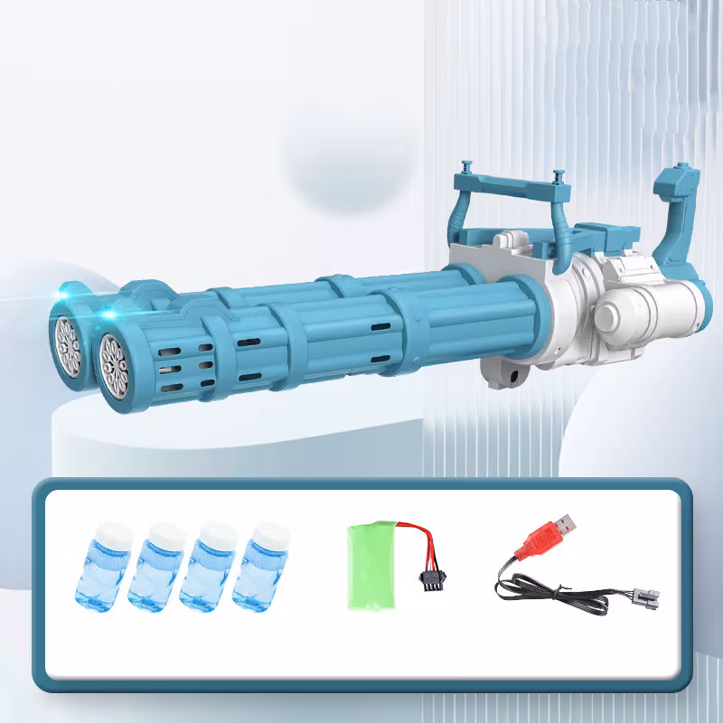 Super Big Double-Tube Bubble Gun Machine Outdoor Blowing Soap Bubble Maker Toy Automatic Water Toy For Children Birthday Party
