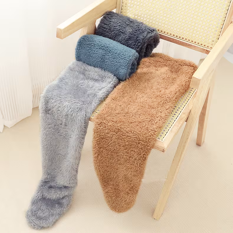 Over Knee High Fuzzy Long Socks Winter Warm Cold Leg Knee Joint Cold-proof Stockings Home Floor Sleeping Socks
