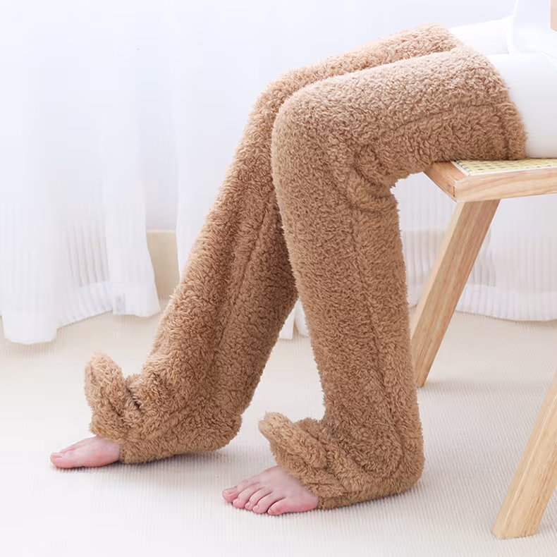 Over Knee High Fuzzy Long Socks Winter Warm Cold Leg Knee Joint Cold-proof Stockings Home Floor Sleeping Socks