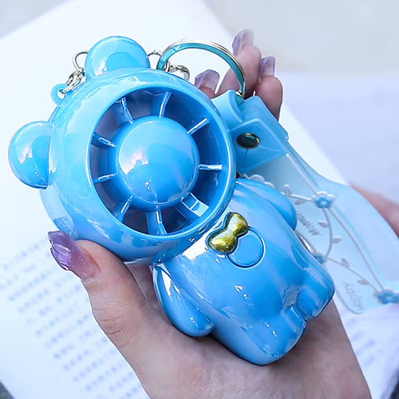 Student Summer Cartoon Fan Pendant Keychain