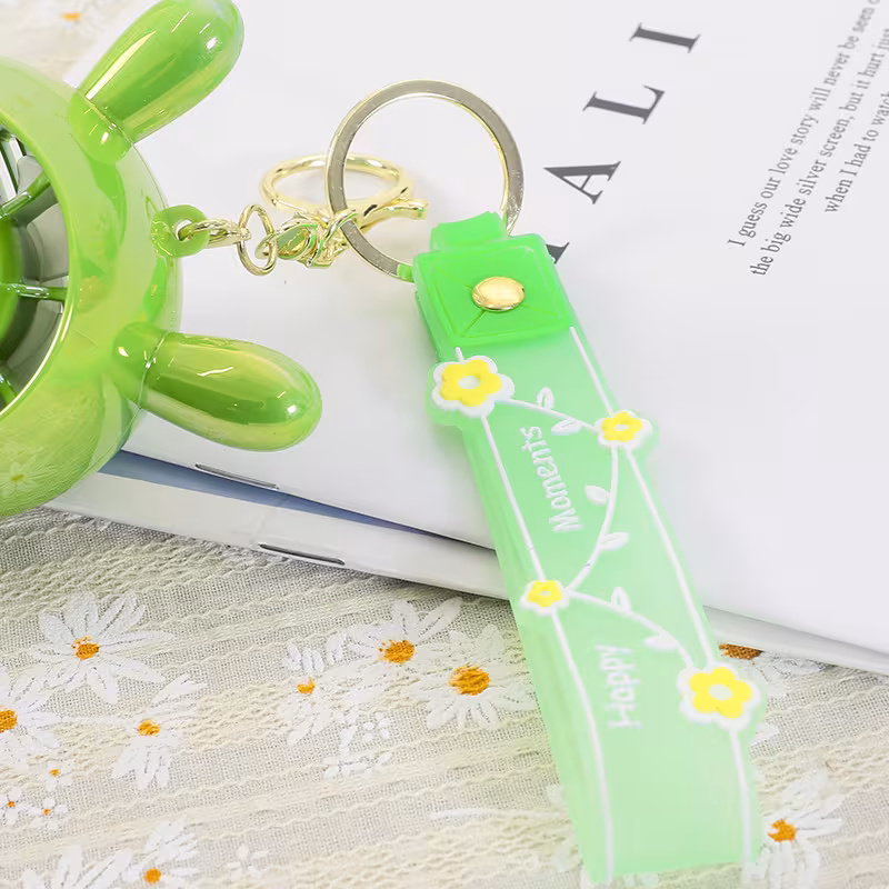 Student Summer Cartoon Fan Pendant Keychain