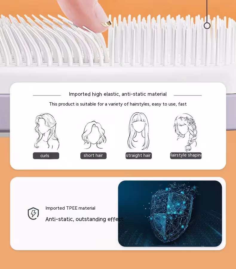4 In 1 Self Cleaning Hair Brush New Self-Cleaning Anti-Static Massage Comb Scalable Rotate Lifting Self Cleaning Hairbrush