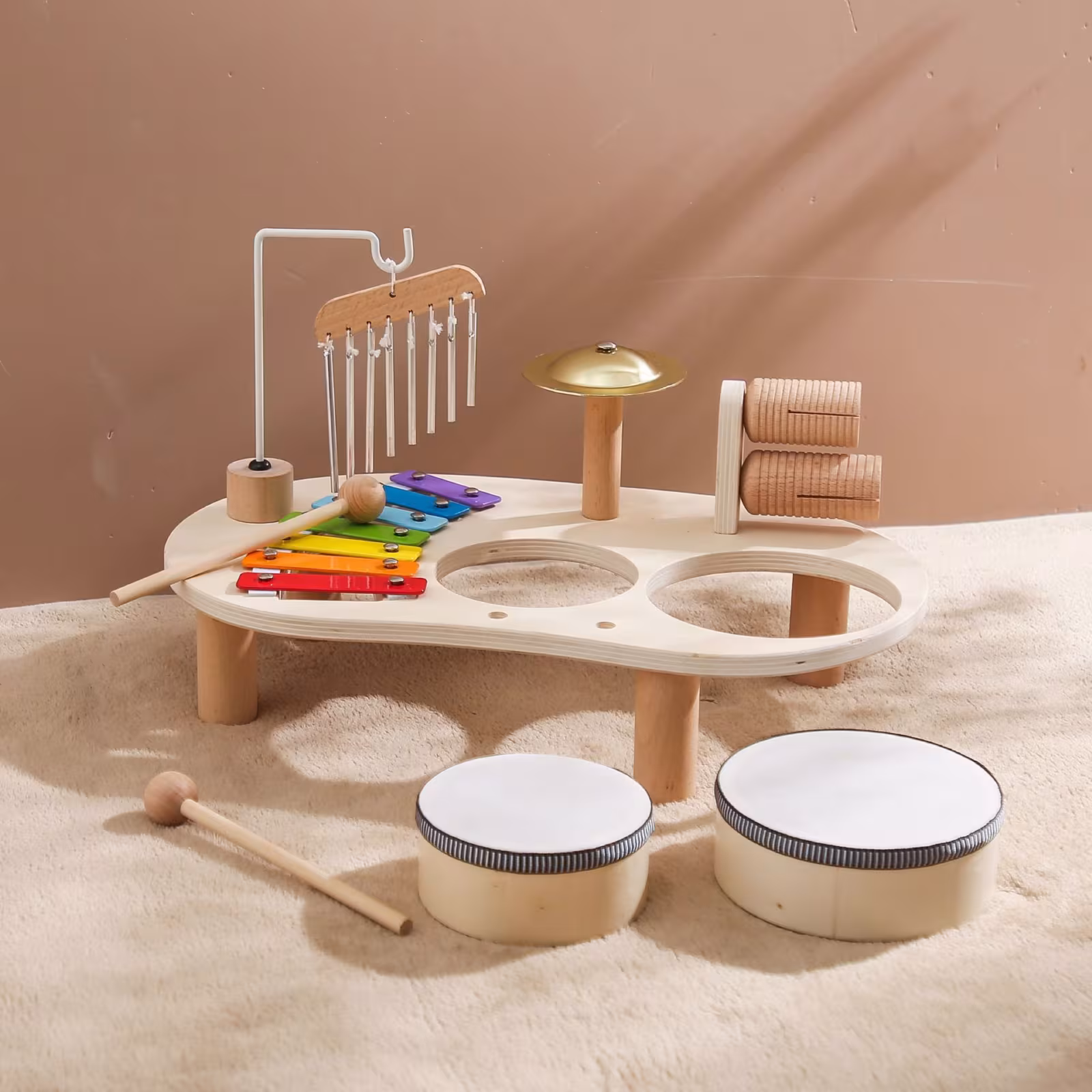 Baby Educational Toys Wooden Aeolian Bells Montessori Children's Musical Toys Xylophone Newborn Birthday Gifts Music Table Toys