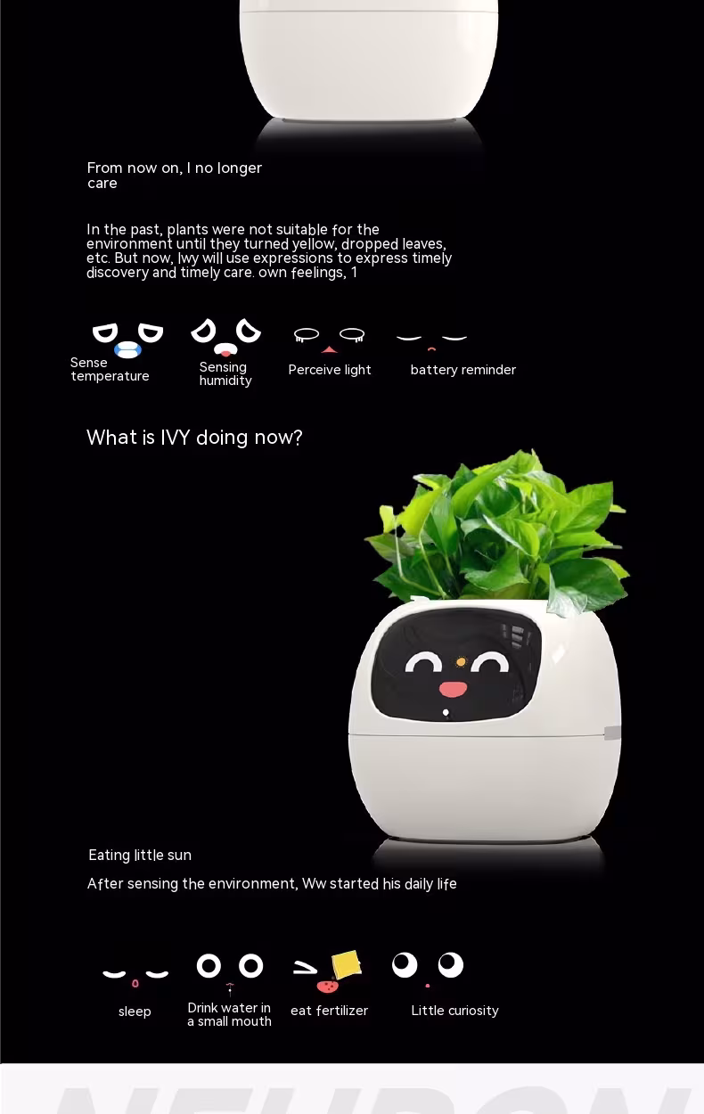 Smart Planter Endless Fun Over 49 Rich Expressions 7 Smart Sensors And AI Chips Make Raising Plants Easy And Fun