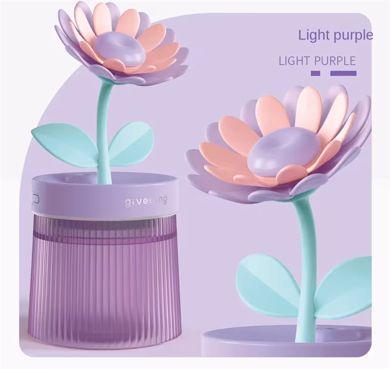 Humidifier Small Home Bedroom Office Desktop Dorm Quiet Mini Usb Hydrating Water Purification Spray Flowers Shape Humidifiers