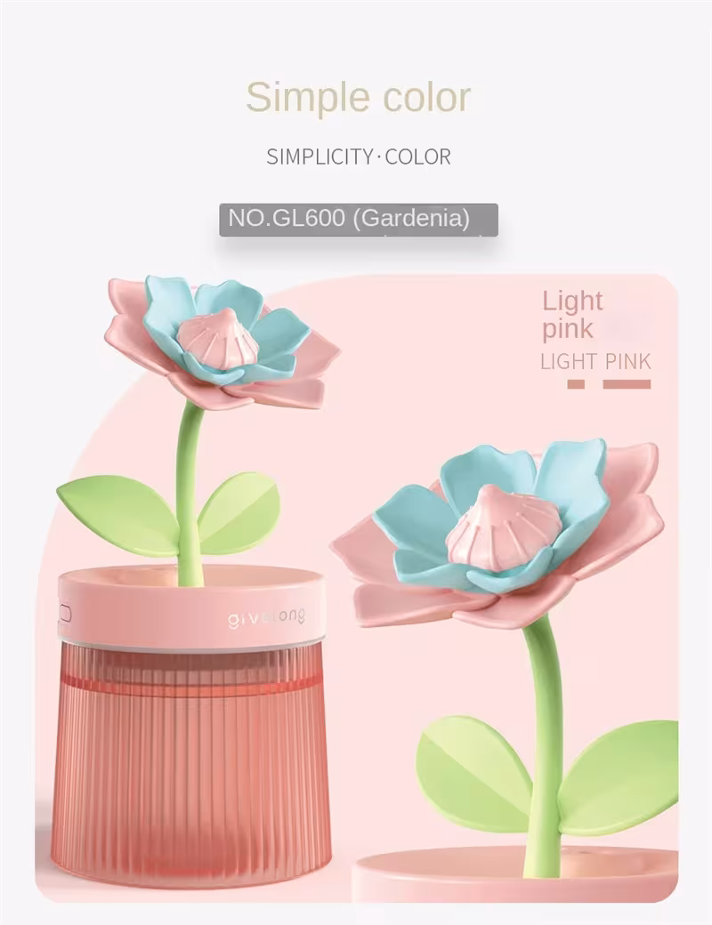 Humidifier Small Home Bedroom Office Desktop Dorm Quiet Mini Usb Hydrating Water Purification Spray Flowers Shape Humidifiers