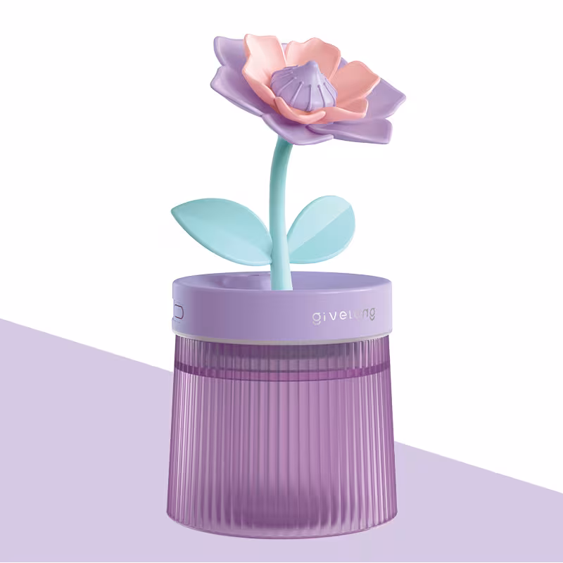 Humidifier Small Home Bedroom Office Desktop Dorm Quiet Mini Usb Hydrating Water Purification Spray Flowers Shape Humidifiers
