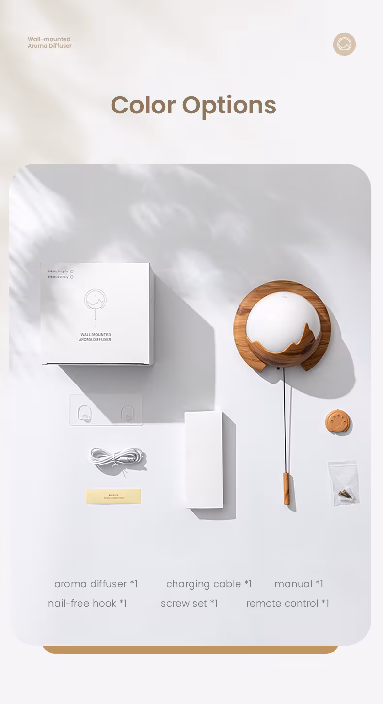 150ml Wall-mounted Aroma Diffuser Night Light Home Diffuser Mute Intelligent Humidifier With Remote Control