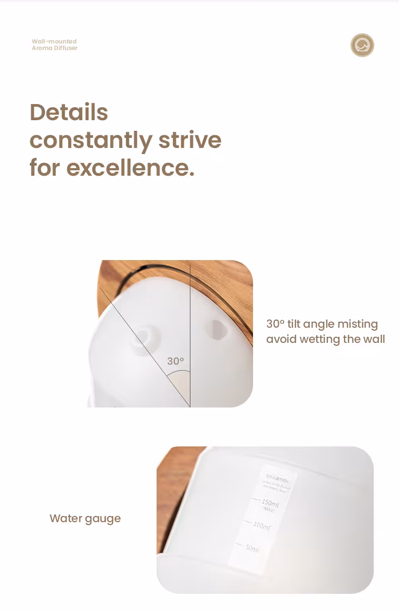 150ml Wall-mounted Aroma Diffuser Night Light Home Diffuser Mute Intelligent Humidifier With Remote Control